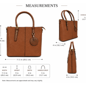 Premium Brown Pebbled Leather Tote Bag